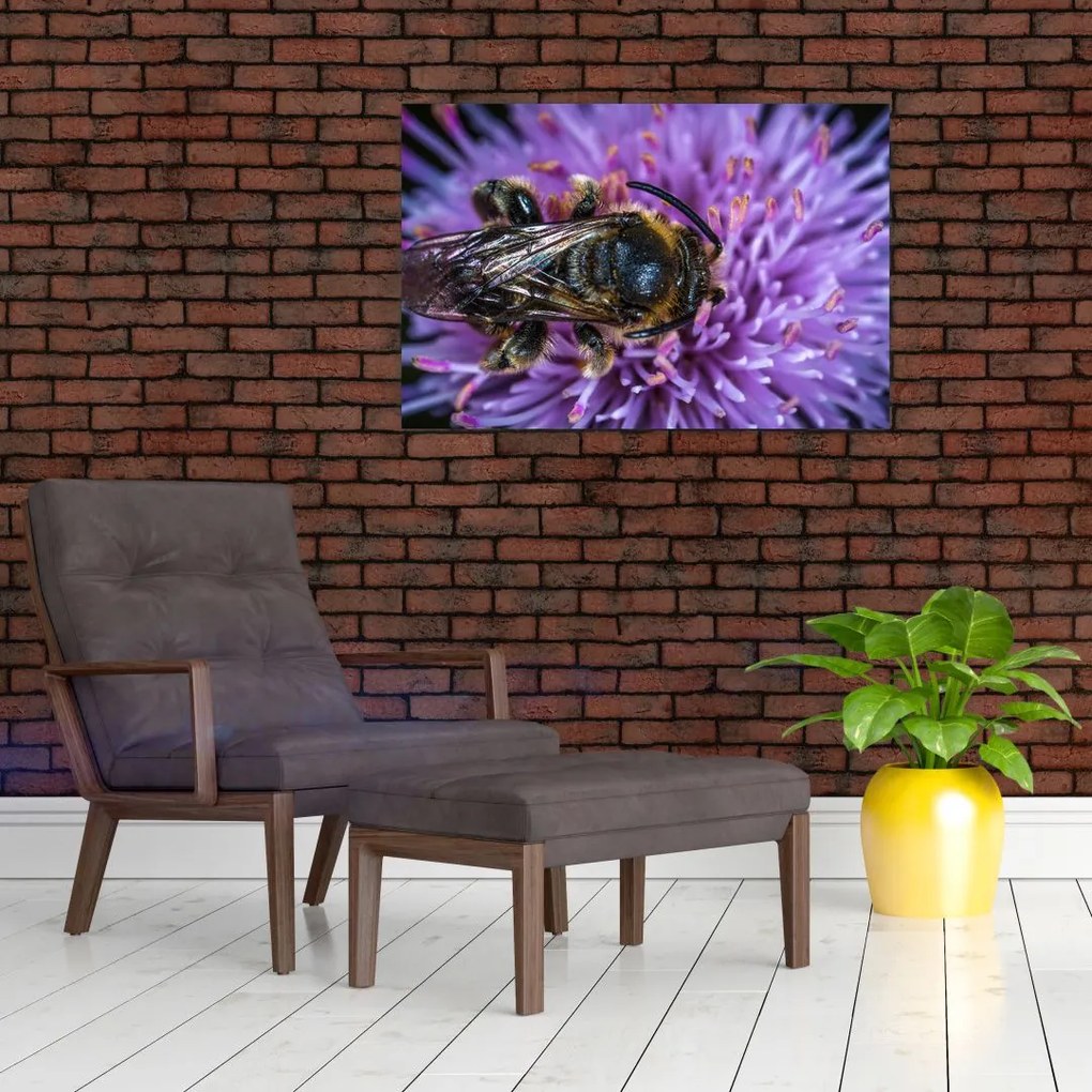 Tablou cu albina pe floare (90x60 cm)