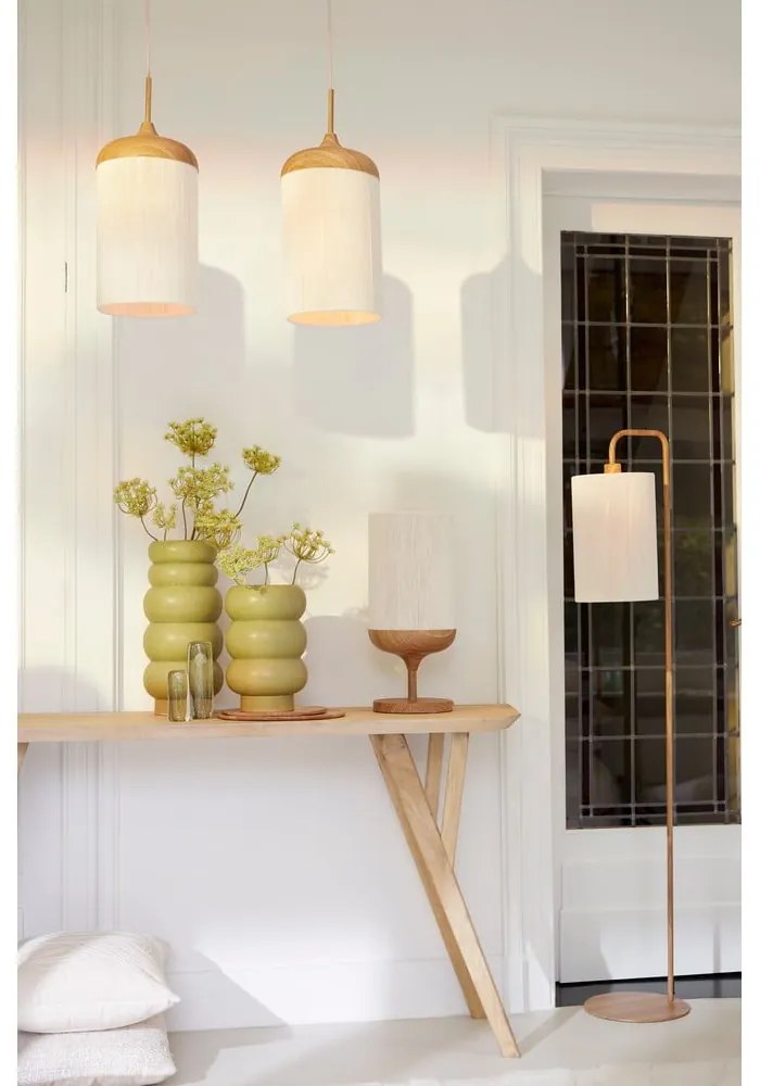 Veioză în culoare naturală cu abajur textil (înălțime 50 cm) Dania – Light &amp; Living
