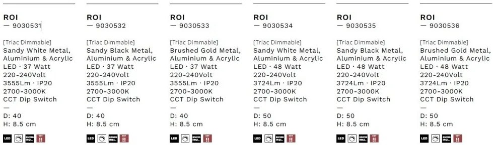 Plafoniera LED design slim ROI aurie D-40cm