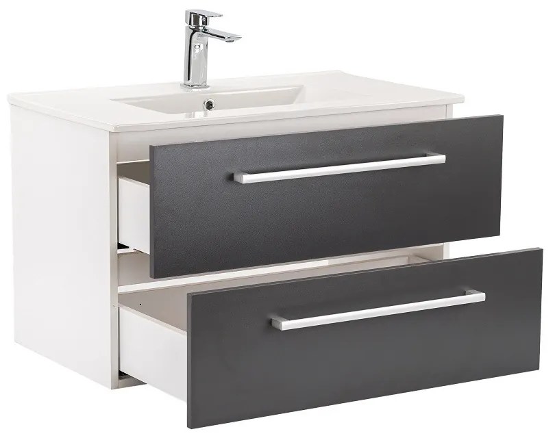 Mobilier complet de baie Vario Clam 80 alb-antracit