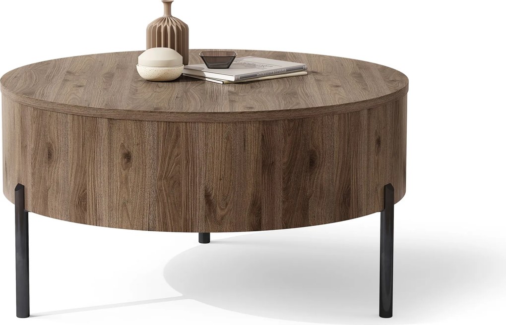 Mazzoni FRIDA Nuc Elegant – MĂSUȚĂ DE CAFEA MODERNĂ CU BLAT RABATABIL ȘI SPAȚIU DE DEPOZITARE