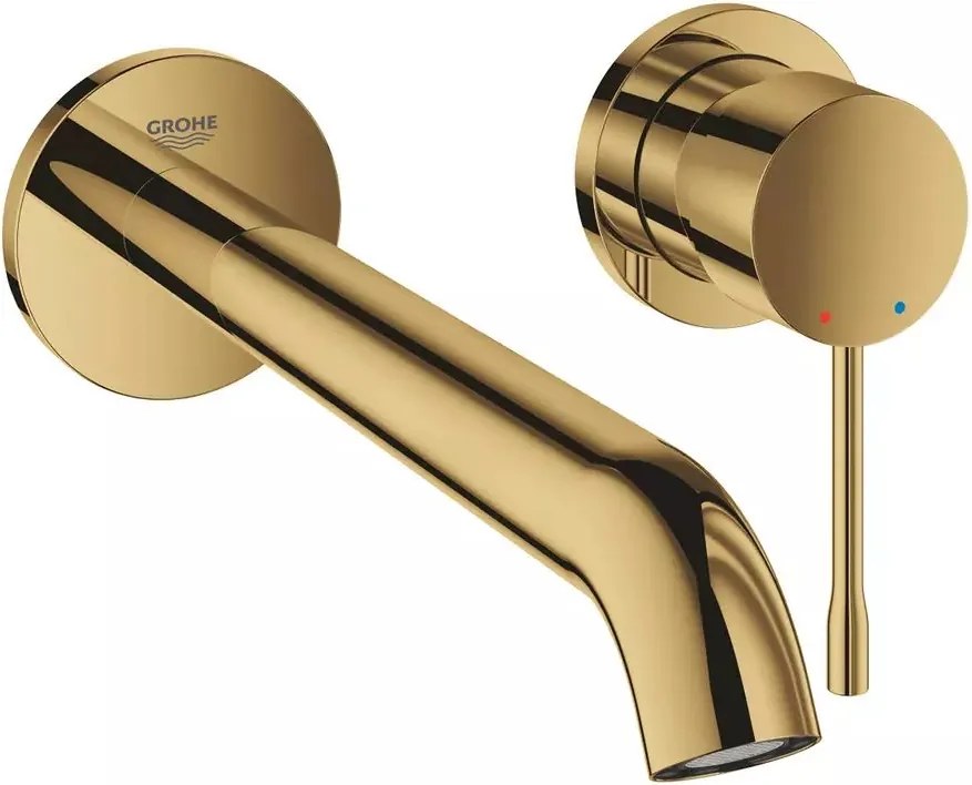 Baterie lavoar incastrata Grohe Essence 23 cm auriu lucios Cool Sunrise fara corp ingropat