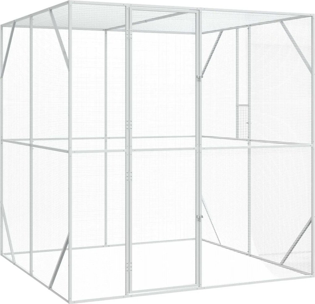 vidaXL Cușcă pentru păsări Antracit 209 x 202 x 214 cm Oțel galvanizat