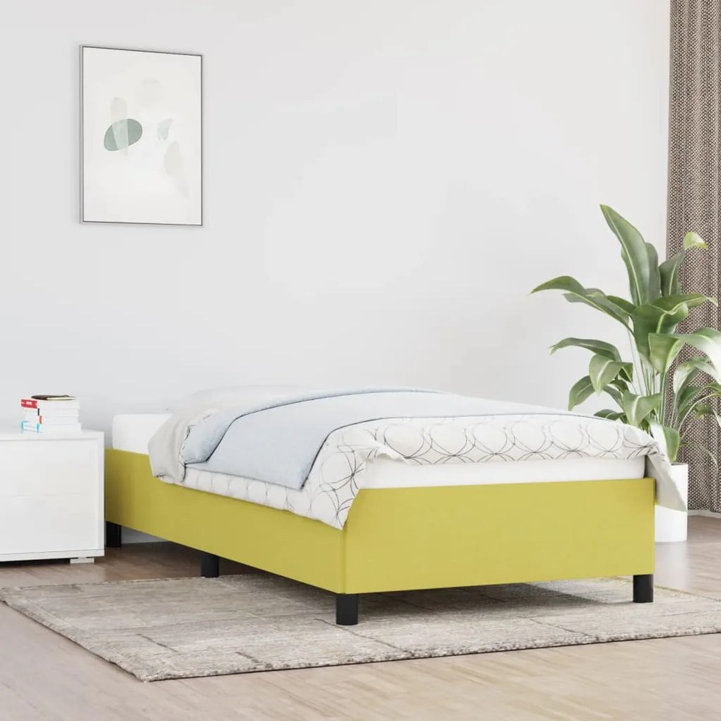 vidaXL Cadru de pat, verde, 80x200 cm, material textil