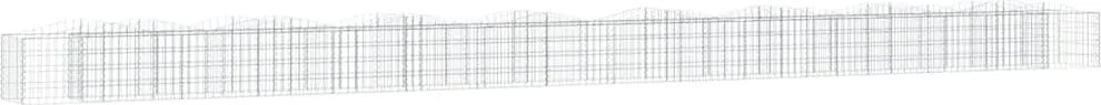 vidaXL Strat înălțat cu gabion arcuit, 800x50x50 cm, fier galvanizat