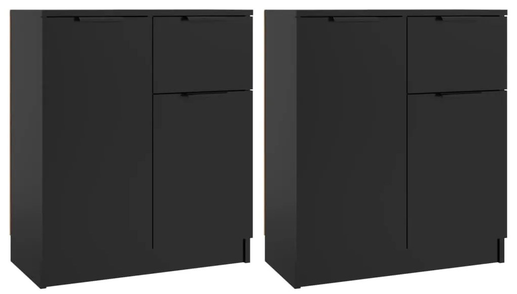 3115813 vidaXL Servante, 2 buc., negru, 60x30x70 cm, lemn compozit