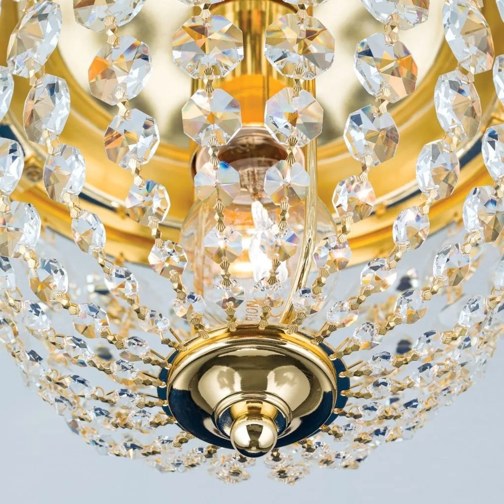 Plafoniera cristal Asfour design elegant lux PLAFOND D-26cm aurie