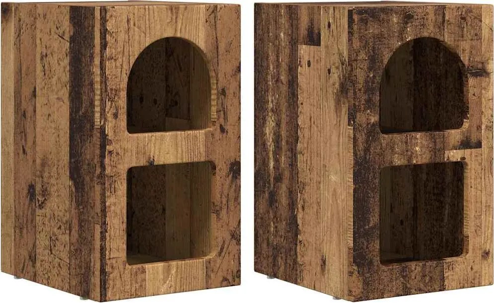 vidaXL Noptieră 2 pcs Lemn vechi 29,5 x 33,5 x 50 cm Lemn compozit