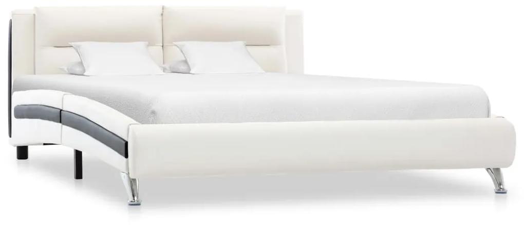 286843 vidaXL Cadru de pat, alb, 120 x 200 cm, piele ecologică