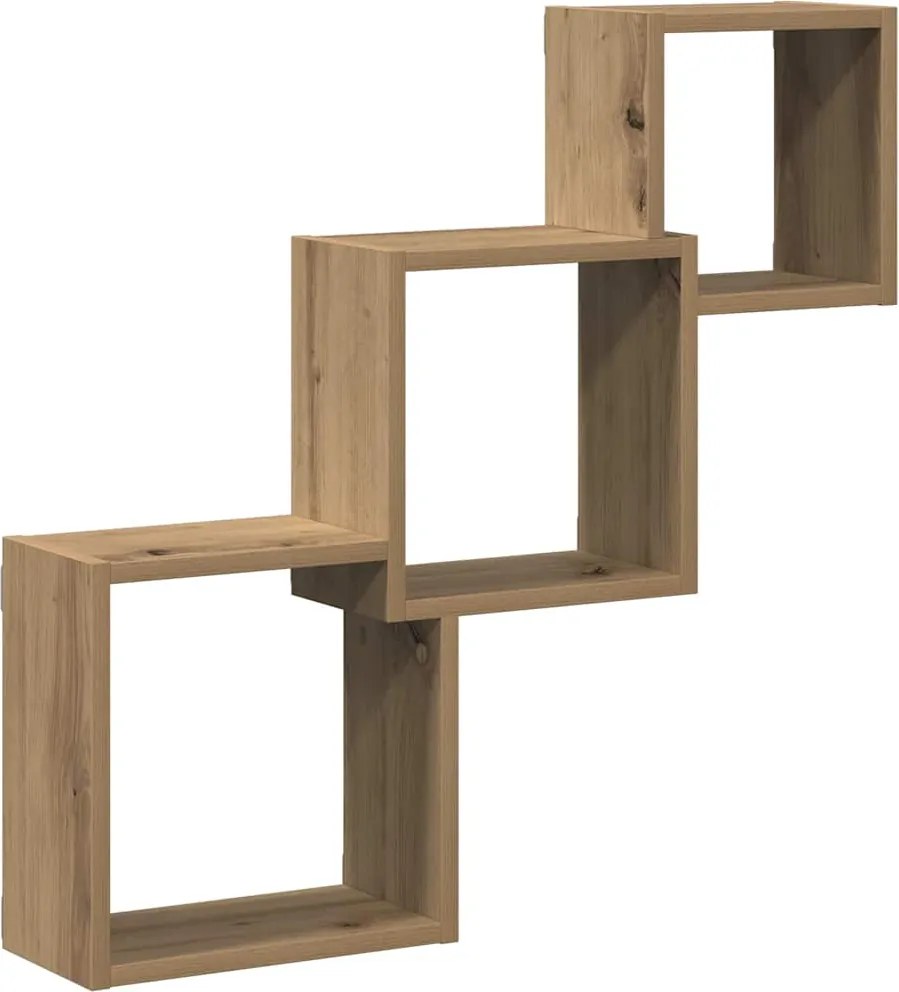 vidaXL Rafturi cub perete stejar artizanal 68x15x68 cm, lemn prelucrat