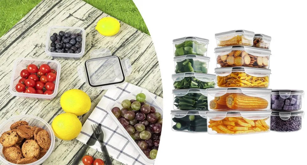 Set de 24 cutii din plastic pentru pastrarea prospetimii alimentelor