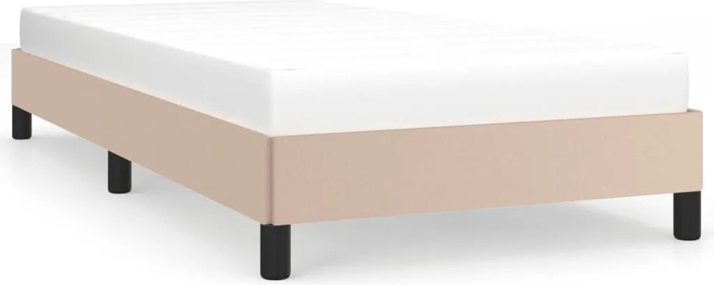 vidaXL Cadru de pat, cappuccino, 90x200 cm, piele ecologică