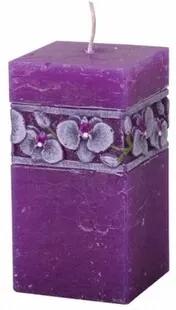 Lumânare sculptată Orhidee violet, prismă