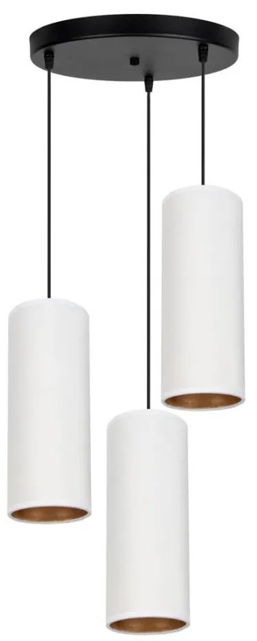 Lustr AVALO 3xE27/60W/230V, pr. 35 cm, alb/cupru
