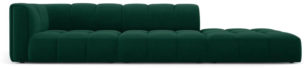 Canapea Serena cu 4 locuri si tapiterie din catifea, verde inchis