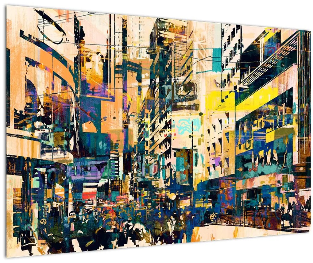 Tablou abstacțiunii pictate (90x60 cm)