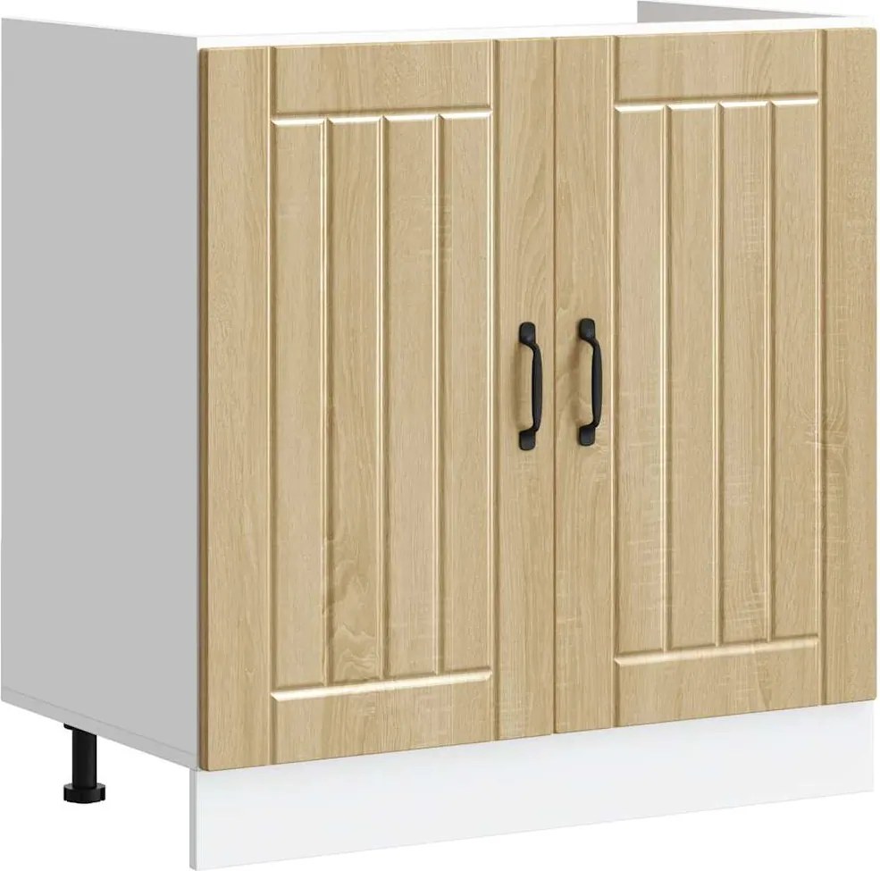 vidaXL Dulap bază pentru chiuvetă „Lucca” Lemn prelucrat stejar Sonoma