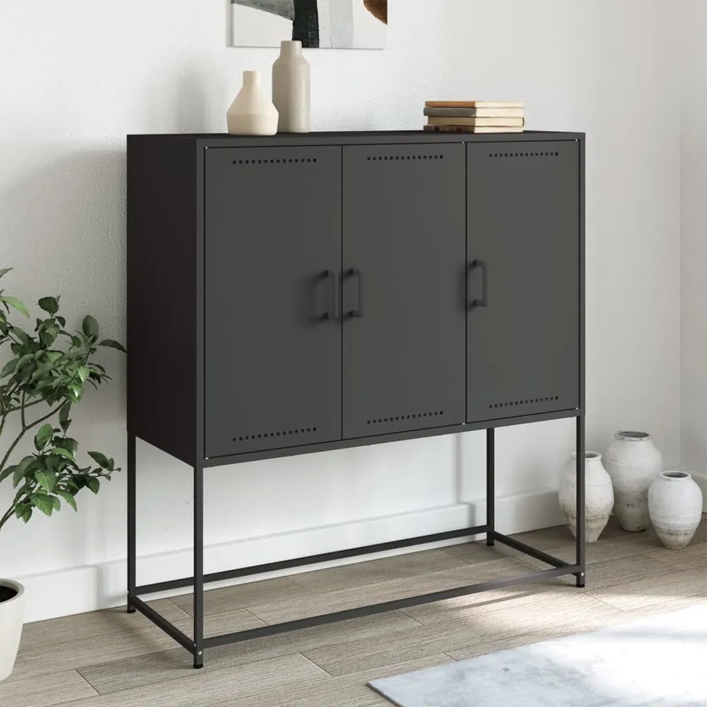 vidaXL Dulap înalt, negru, 100,5x39x107 cm, oțel
