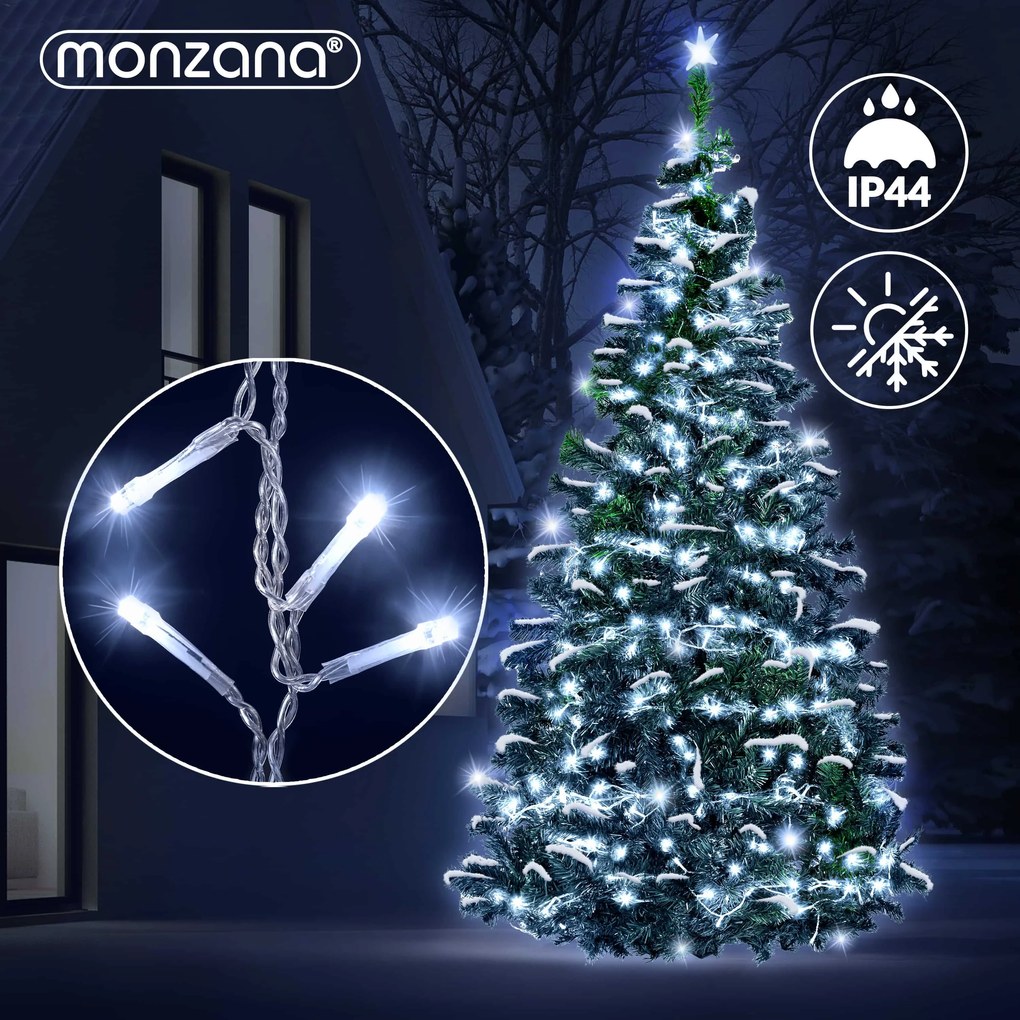 Șir luminos de Crăciun CECIL, 10m, alb rece Monzana