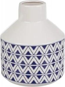 Vaza decorativa din ceramica Tunisi S Alb / Albastru, Ø17xH19,5 cm