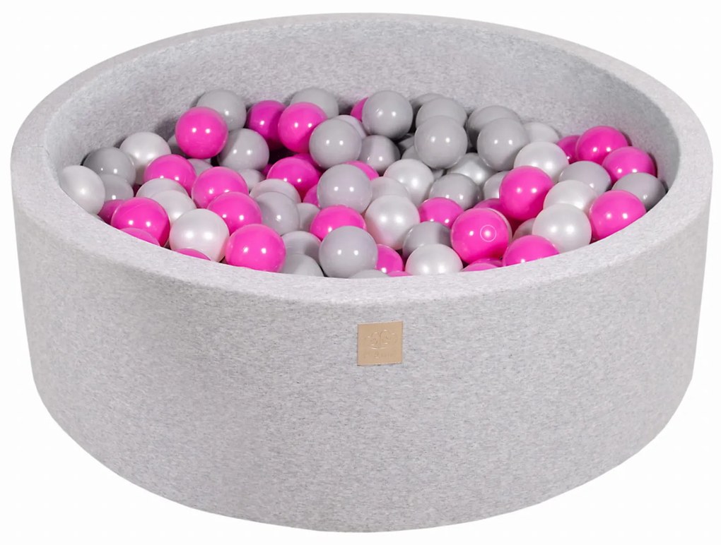 Meowbaby – Piscina rotunda 90x30 cm cu 200 mingi pentru copii – Light Grey