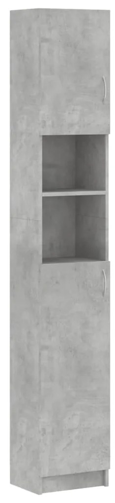 802880 vidaXL Dulap de baie, gri beton, 32 x 25,5 x 190 cm, lemn prelucrat