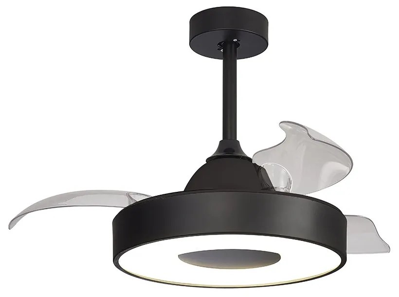 Lustra LED cu Ventilator si telecomanda Mini COIN negru