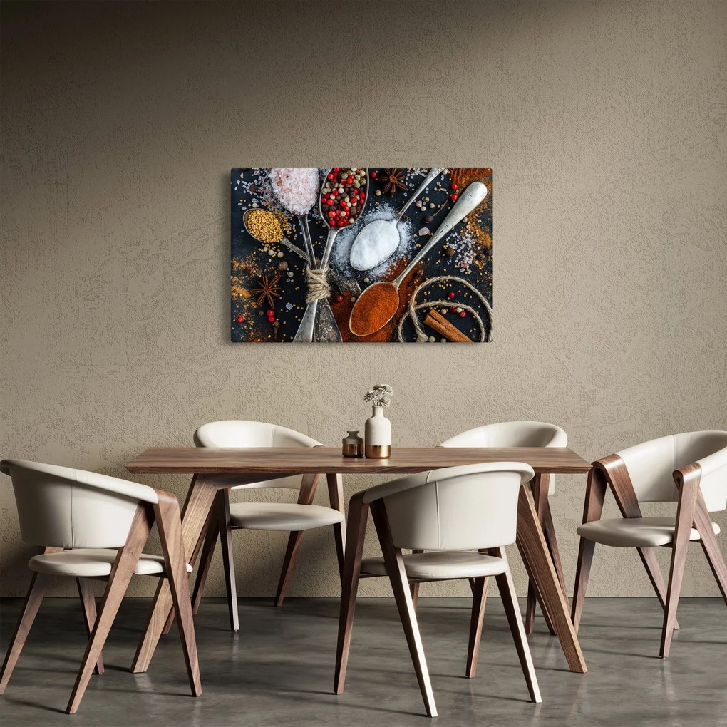 Tablou cu linguri cu condimente (90x60 cm)