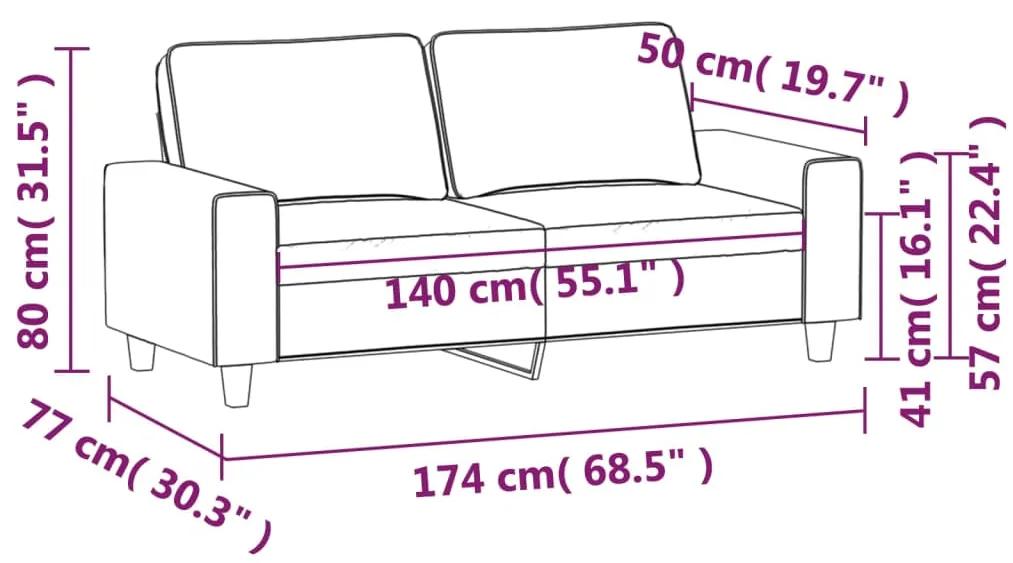 Canapea cu 2 locuri, bej, 140 cm, tesatura microfibra Bej, 174 x 77 x 80 cm