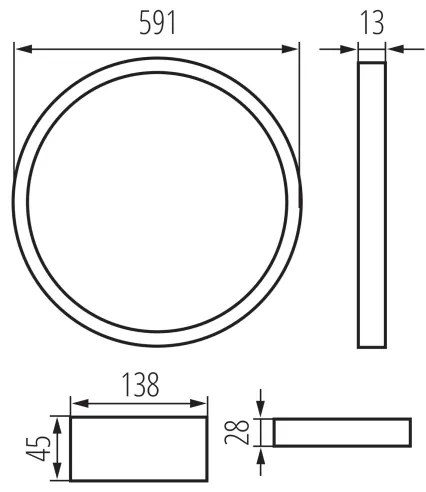 Cadru LED încastrat Kanlux 26785 AVAR LED/40W/230V 4000K d. 59 cm