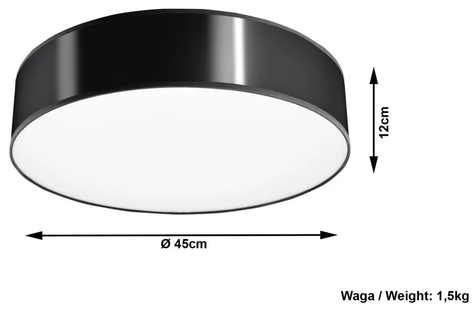 Plafonieră Sollux Atis Ceiling, negru