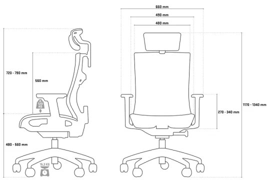 Scaun de birou negru/gri Yenkee