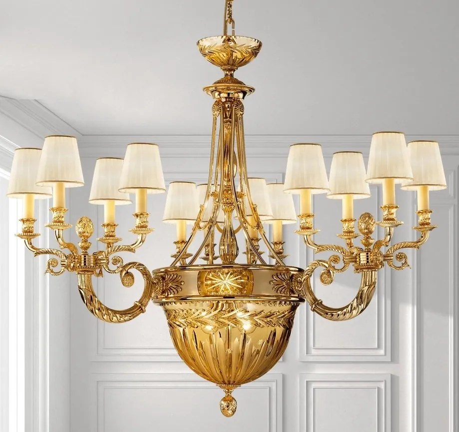 Candelabru XL clasic LUX realizat manual Amber