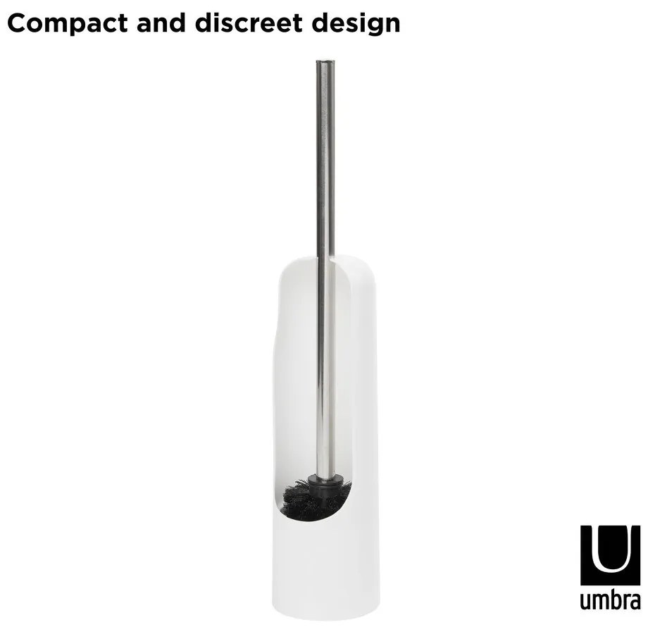 Perie de WC albă din plastic Touch – Umbra