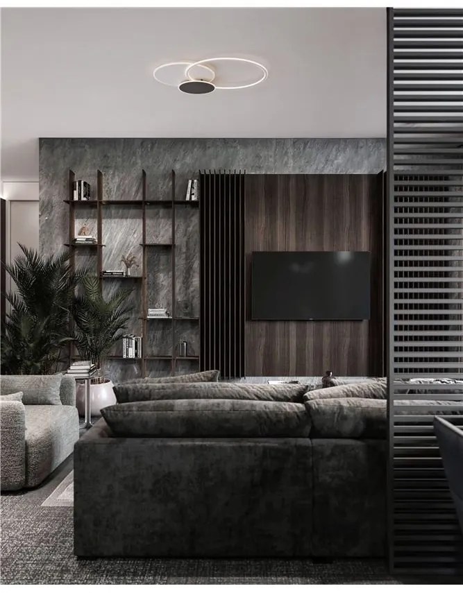 Lustra LED aplicata stil modern RUBIC alb negru