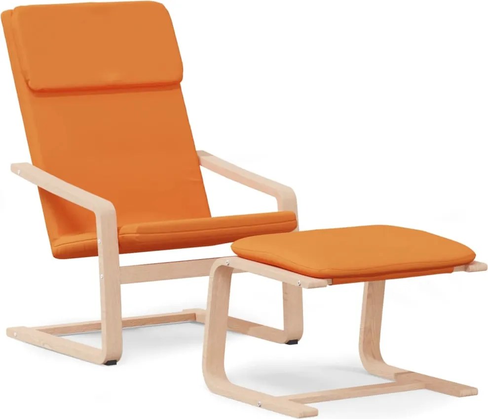 vidaXL Scaun de relaxare cu taburet, galben închis, material textil