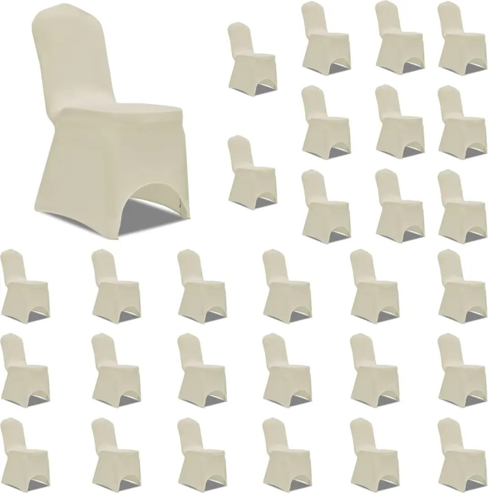 vidaXL Huse de scaun elastice, 30 buc., crem
