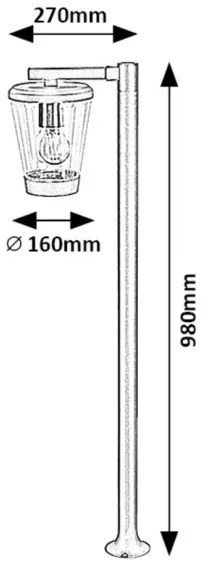 Lampă de exterior SAVANO 1xE27/40W/230V IP44 Rabalux 7269