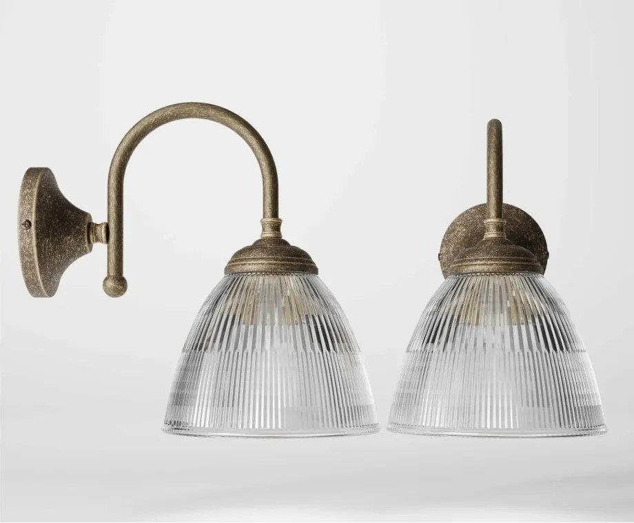 Aplica de perete stil neoclasic din alama si sticla Elide