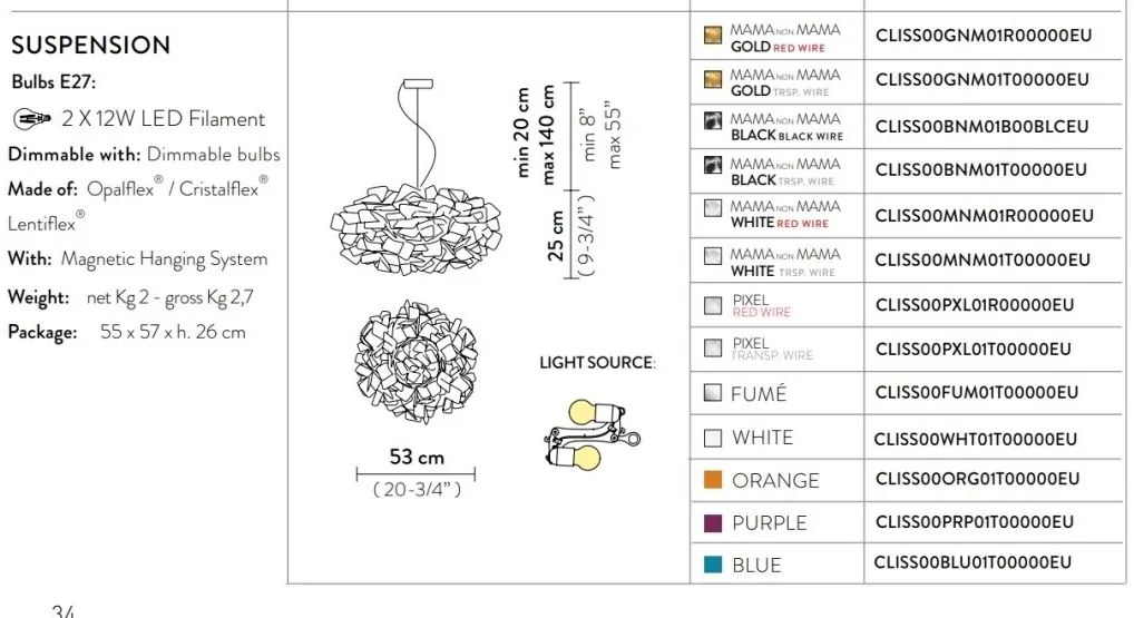 Lustra design unicat realizata manual Clizia Mama Non Mama Black, 53cm