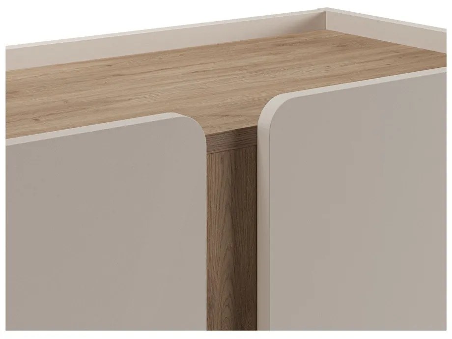 Dulap crem/în culoare naturală cu aspect de lemn de stejar 90x120x40 cm Lucile – Marckeric