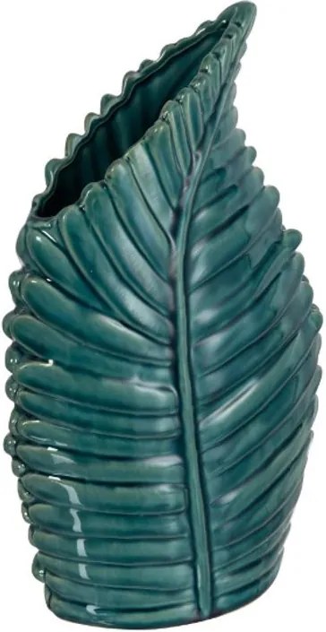 Leaf Olique Vaza, Ceramica, Albastru
