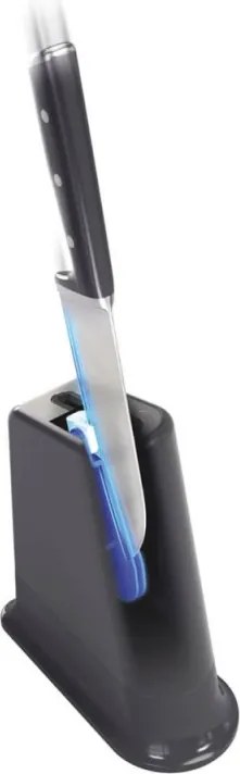 Cuțit de bucătărie Tefal K297S244, 20 cm, oțel inoxidabil, suport cu ascuțitor încorporat, protecție pentru degete, negru