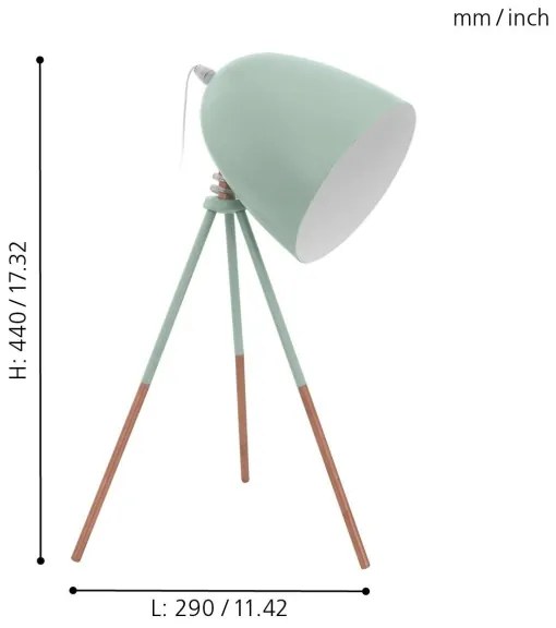 Lampă de masă Eglo 49337 DUNDEE 1xE27/60W/230V