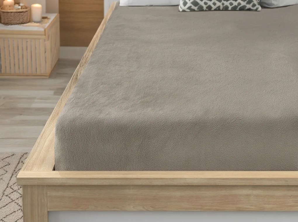 Cearsaf Cocolino microplus cu elastic SOFT 90x200 cm maro