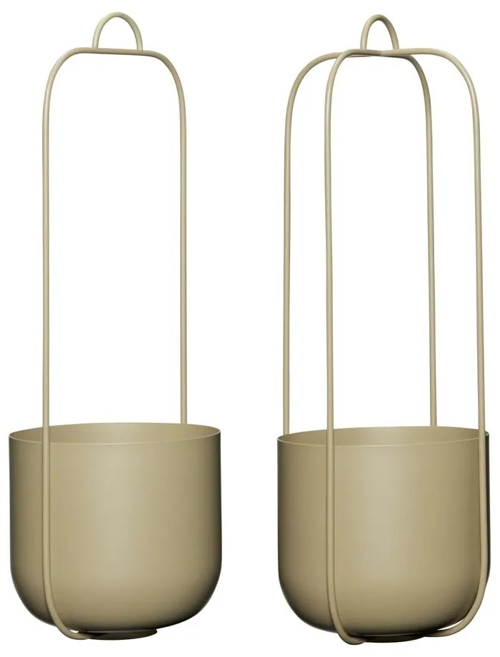 Ghivece decorative 2 buc. din metal de agățat / de perete ø 16 cm Lotus – Hübsch