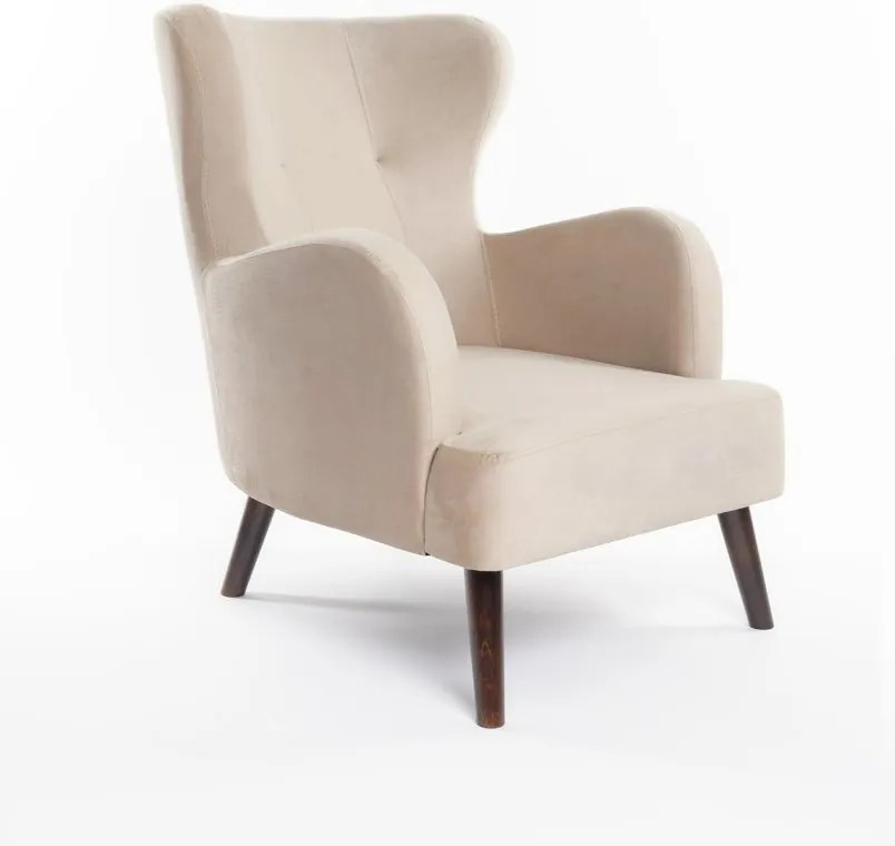 Fotoliu bej wing cu tapițerie din catifea Noemye – Bonami Selection
