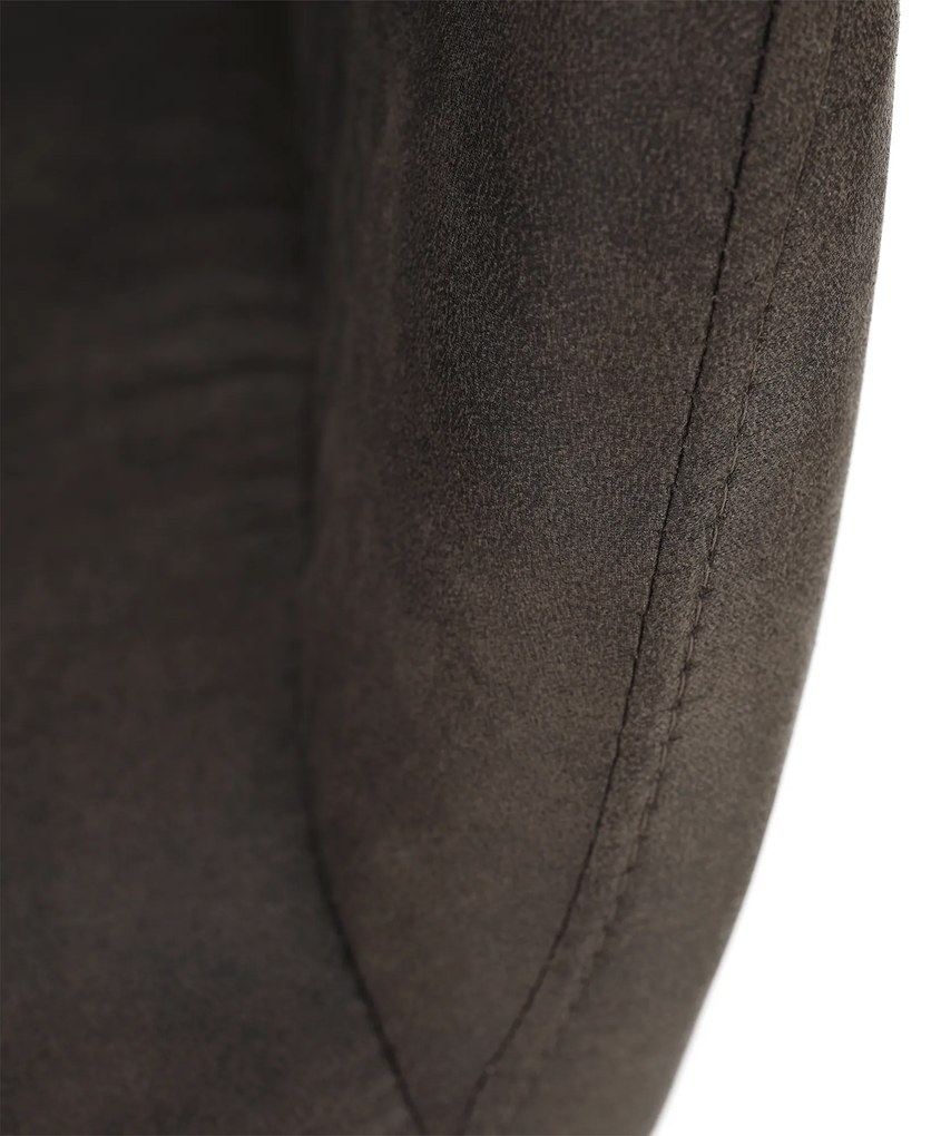 Fotoliu design, ţesătură din piele periată, maro Taupe / negru, LACEY