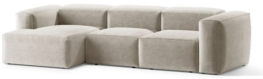 Colțar bej (cu colț pe partea stângă/cu șezlong) Bergamo – Cosmopolitan Design