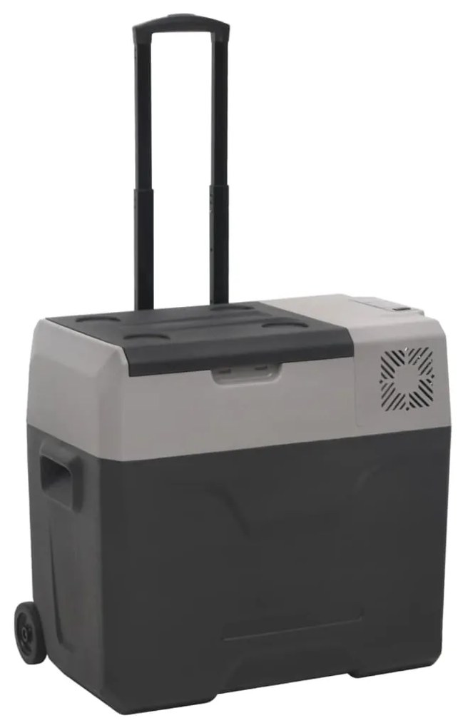 vidaXL Ladă frigorifică cu roată și mâner 30 L negru/gri polipropilenă